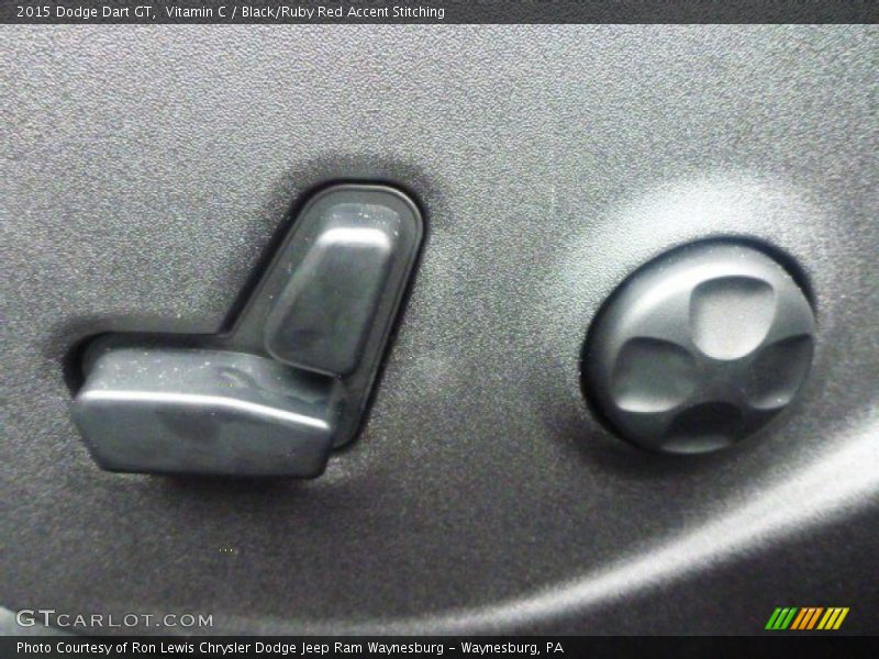 Vitamin C / Black/Ruby Red Accent Stitching 2015 Dodge Dart GT