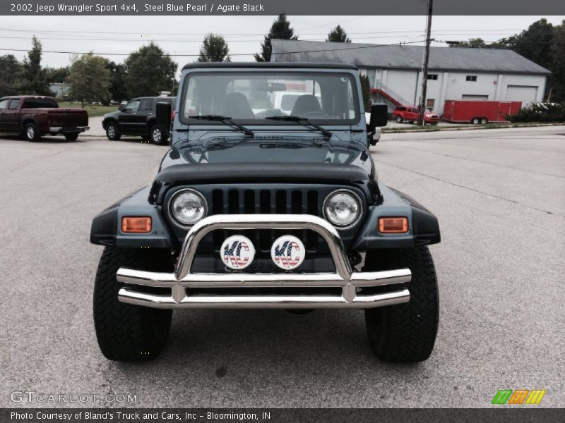 Steel Blue Pearl / Agate Black 2002 Jeep Wrangler Sport 4x4