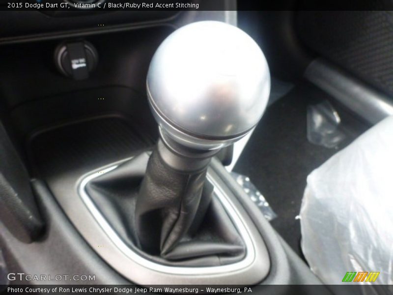 Vitamin C / Black/Ruby Red Accent Stitching 2015 Dodge Dart GT