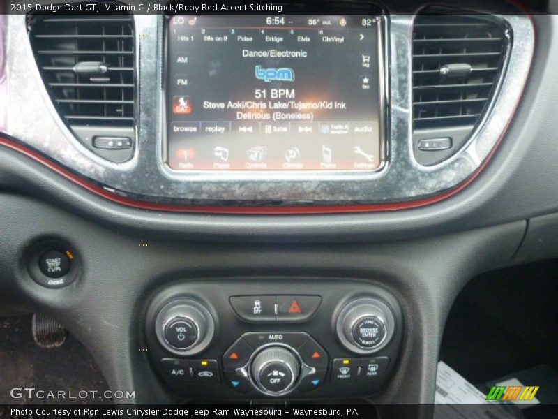Vitamin C / Black/Ruby Red Accent Stitching 2015 Dodge Dart GT