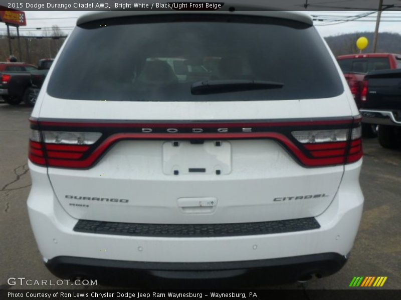 Bright White / Black/Light Frost Beige 2015 Dodge Durango Citadel AWD