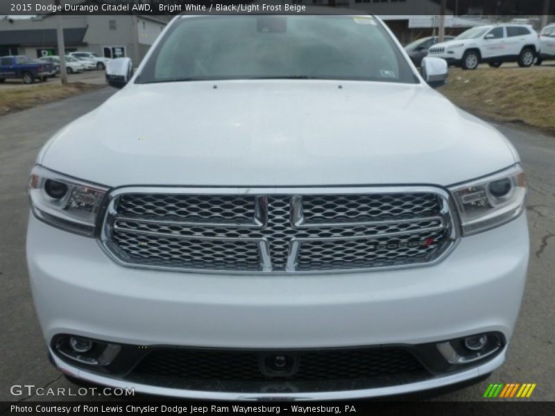Bright White / Black/Light Frost Beige 2015 Dodge Durango Citadel AWD