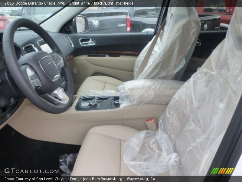 Bright White / Black/Light Frost Beige 2015 Dodge Durango Citadel AWD