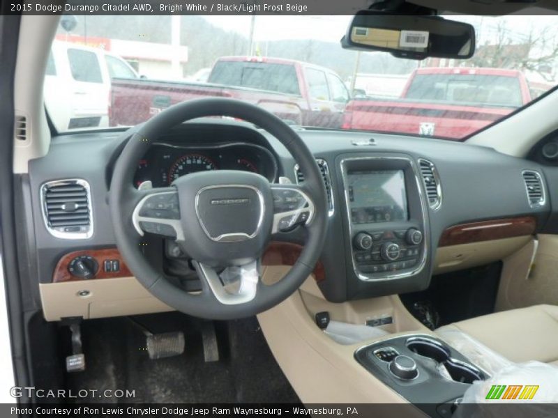 Bright White / Black/Light Frost Beige 2015 Dodge Durango Citadel AWD