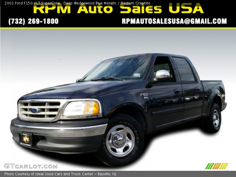 Deep Wedgewood Blue Metallic / Medium Graphite 2001 Ford F150 XLT SuperCrew