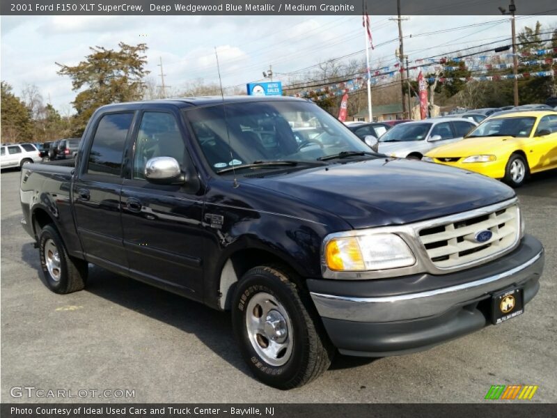 Deep Wedgewood Blue Metallic / Medium Graphite 2001 Ford F150 XLT SuperCrew