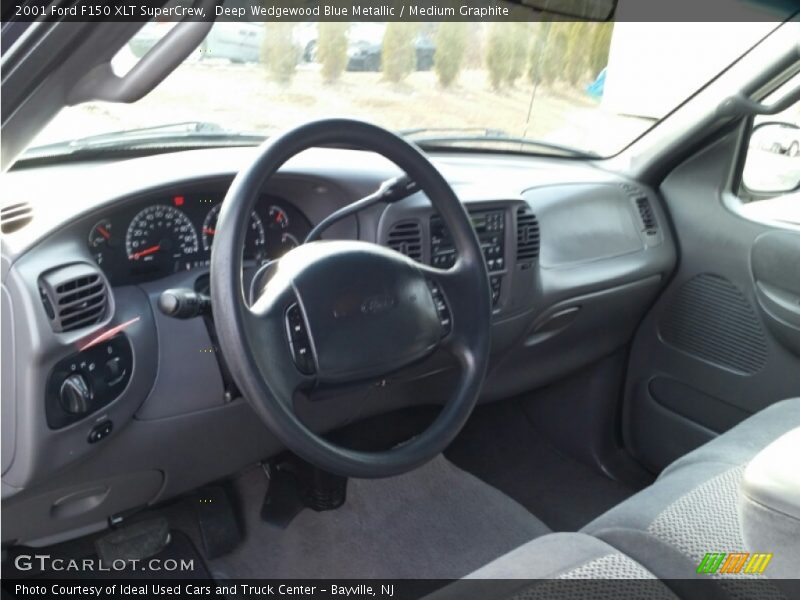Deep Wedgewood Blue Metallic / Medium Graphite 2001 Ford F150 XLT SuperCrew