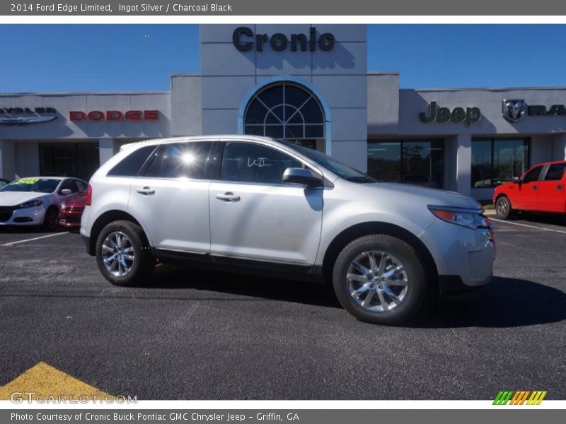 Ingot Silver / Charcoal Black 2014 Ford Edge Limited