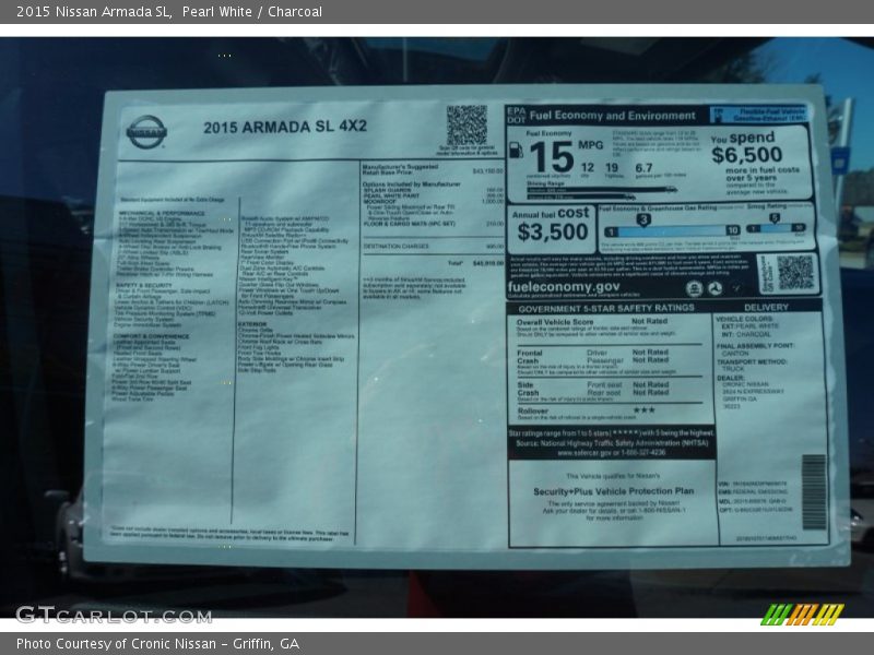 Pearl White / Charcoal 2015 Nissan Armada SL