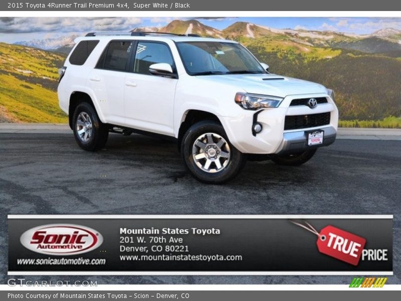 Super White / Black 2015 Toyota 4Runner Trail Premium 4x4