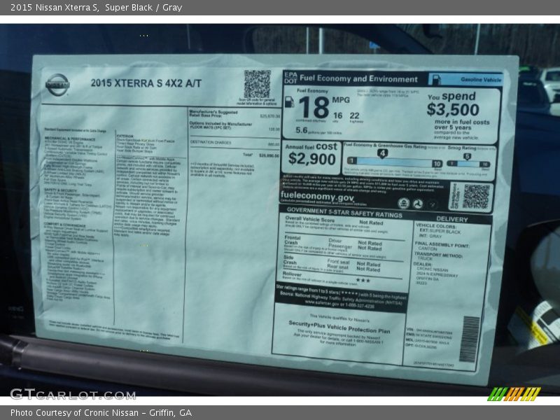  2015 Xterra S Window Sticker