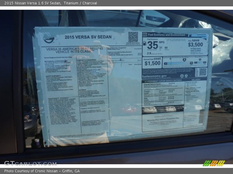  2015 Versa 1.6 SV Sedan Window Sticker