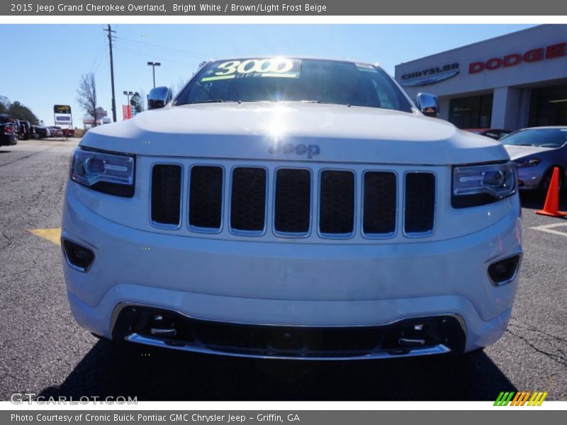 Bright White / Brown/Light Frost Beige 2015 Jeep Grand Cherokee Overland