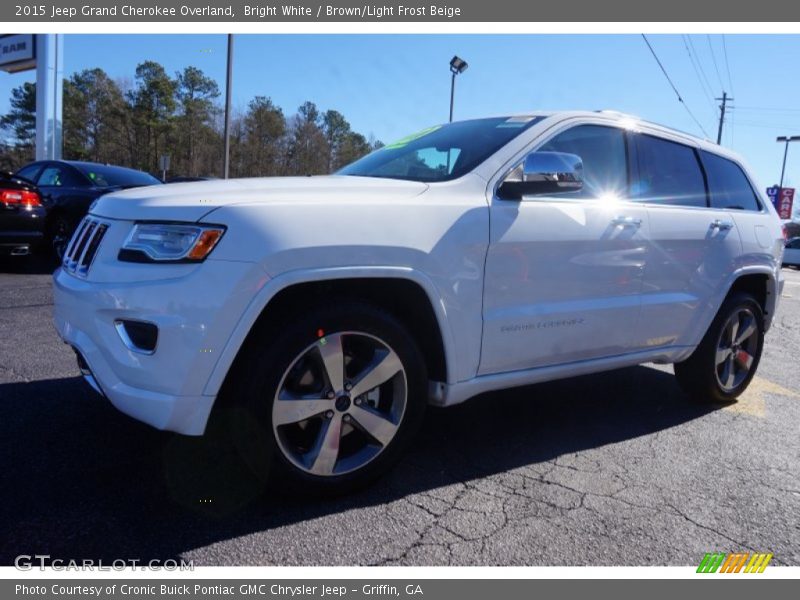 Bright White / Brown/Light Frost Beige 2015 Jeep Grand Cherokee Overland