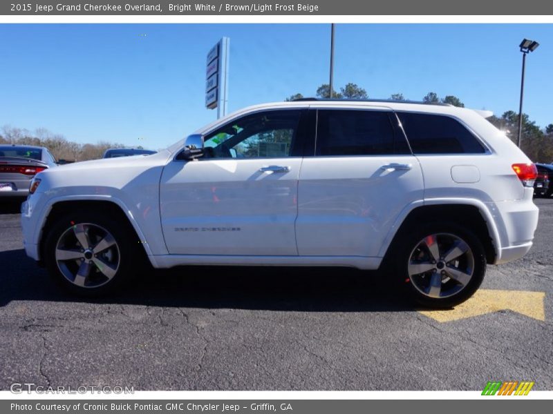 Bright White / Brown/Light Frost Beige 2015 Jeep Grand Cherokee Overland