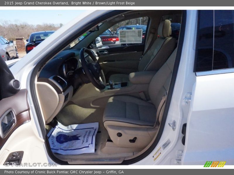 Bright White / Brown/Light Frost Beige 2015 Jeep Grand Cherokee Overland