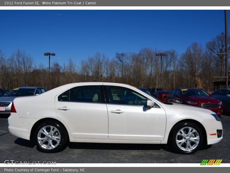 White Platinum Tri-Coat / Camel 2012 Ford Fusion SE