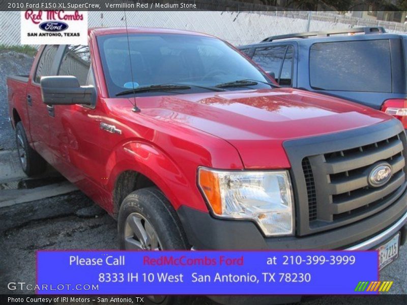 Vermillion Red / Medium Stone 2010 Ford F150 XL SuperCrew