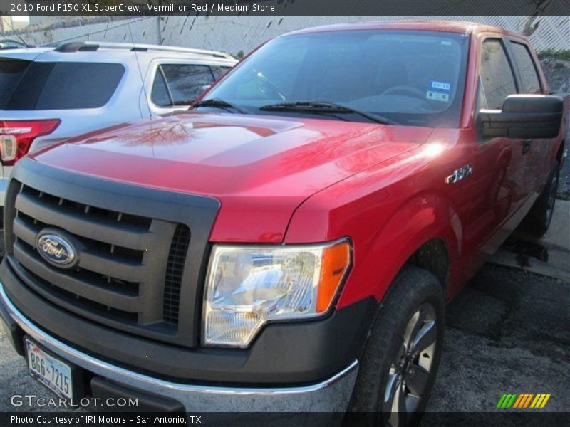 Vermillion Red / Medium Stone 2010 Ford F150 XL SuperCrew