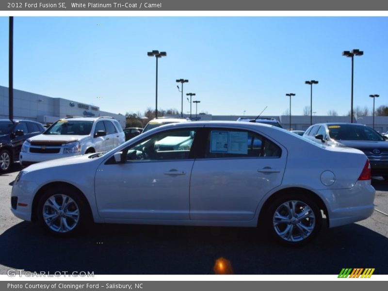 White Platinum Tri-Coat / Camel 2012 Ford Fusion SE