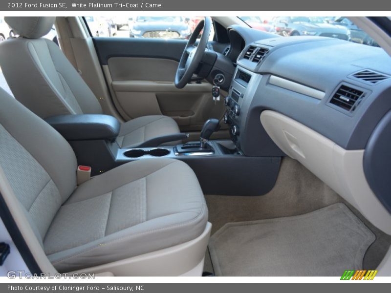 White Platinum Tri-Coat / Camel 2012 Ford Fusion SE