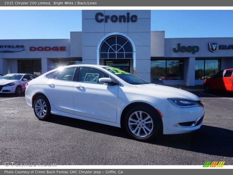 Bright White / Black/Linen 2015 Chrysler 200 Limited