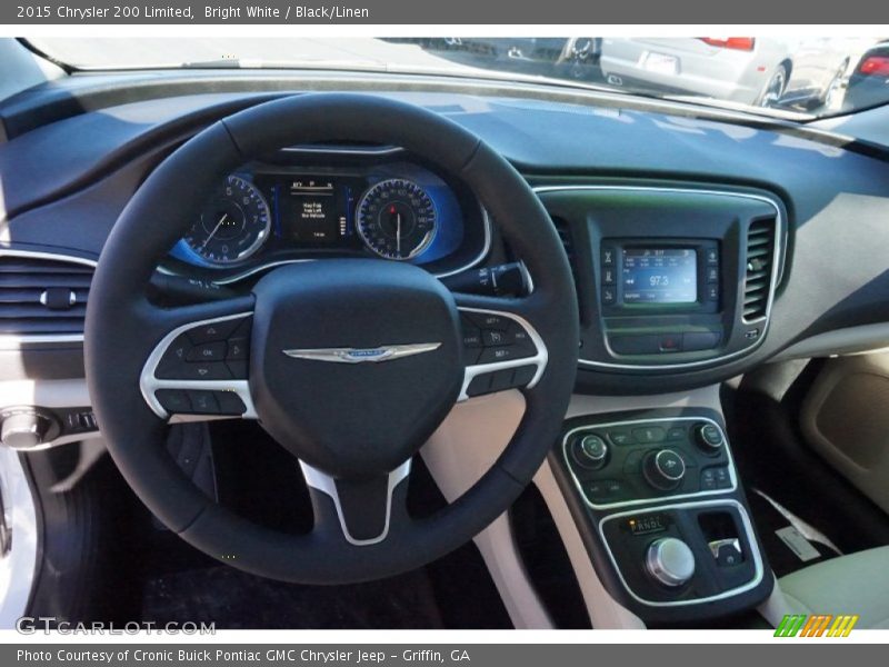 Bright White / Black/Linen 2015 Chrysler 200 Limited