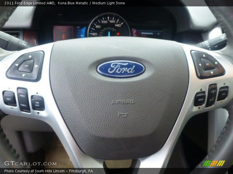Kona Blue Metallic / Medium Light Stone 2011 Ford Edge Limited AWD