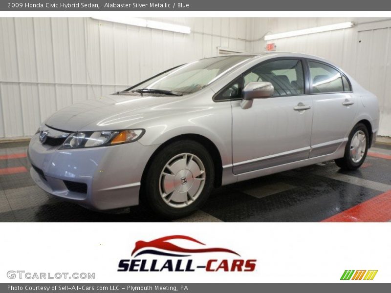 Alabaster Silver Metallic / Blue 2009 Honda Civic Hybrid Sedan