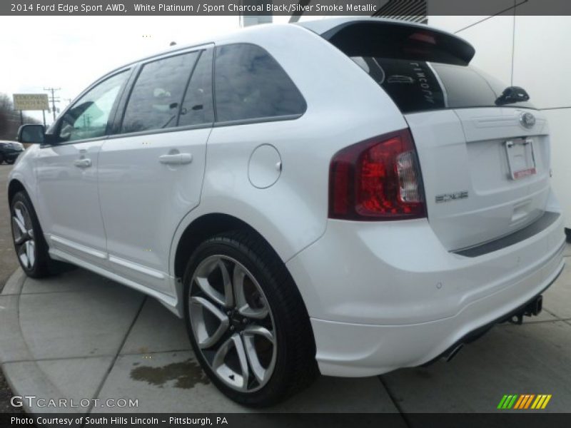 White Platinum / Sport Charcoal Black/Silver Smoke Metallic 2014 Ford Edge Sport AWD