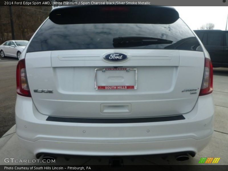 White Platinum / Sport Charcoal Black/Silver Smoke Metallic 2014 Ford Edge Sport AWD