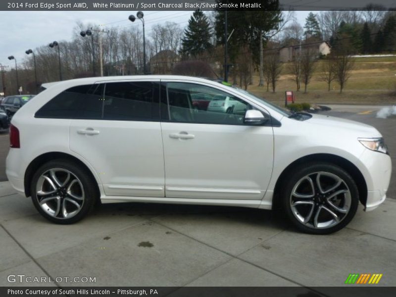 White Platinum / Sport Charcoal Black/Silver Smoke Metallic 2014 Ford Edge Sport AWD