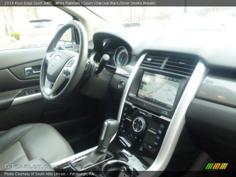 White Platinum / Sport Charcoal Black/Silver Smoke Metallic 2014 Ford Edge Sport AWD