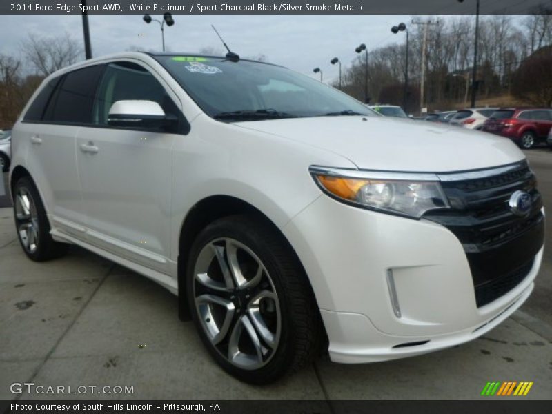 White Platinum / Sport Charcoal Black/Silver Smoke Metallic 2014 Ford Edge Sport AWD