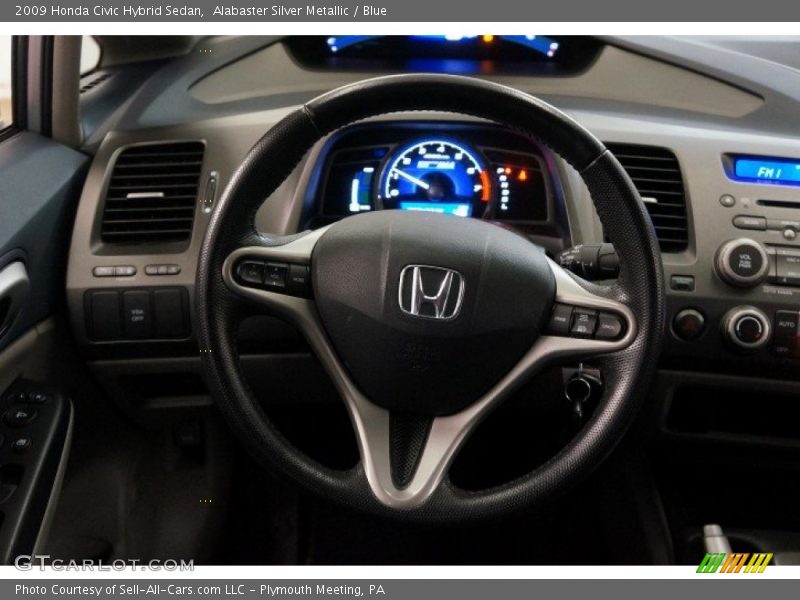 Alabaster Silver Metallic / Blue 2009 Honda Civic Hybrid Sedan