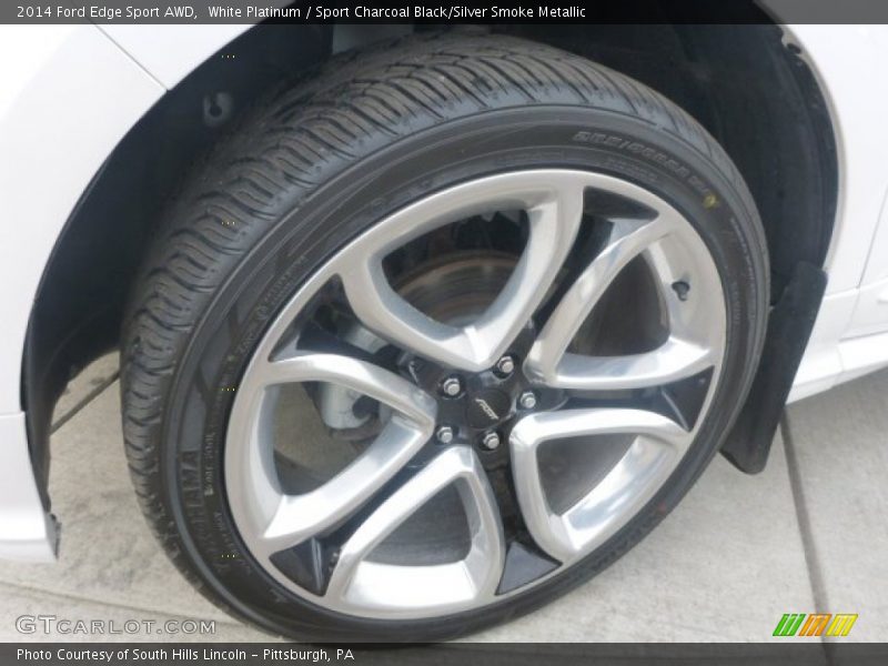 White Platinum / Sport Charcoal Black/Silver Smoke Metallic 2014 Ford Edge Sport AWD