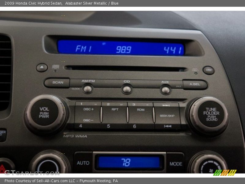 Alabaster Silver Metallic / Blue 2009 Honda Civic Hybrid Sedan
