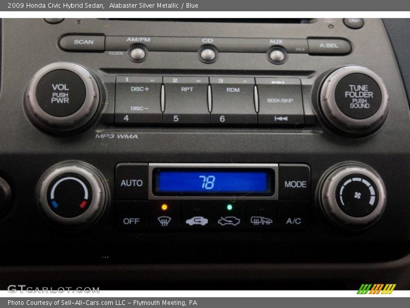 Alabaster Silver Metallic / Blue 2009 Honda Civic Hybrid Sedan