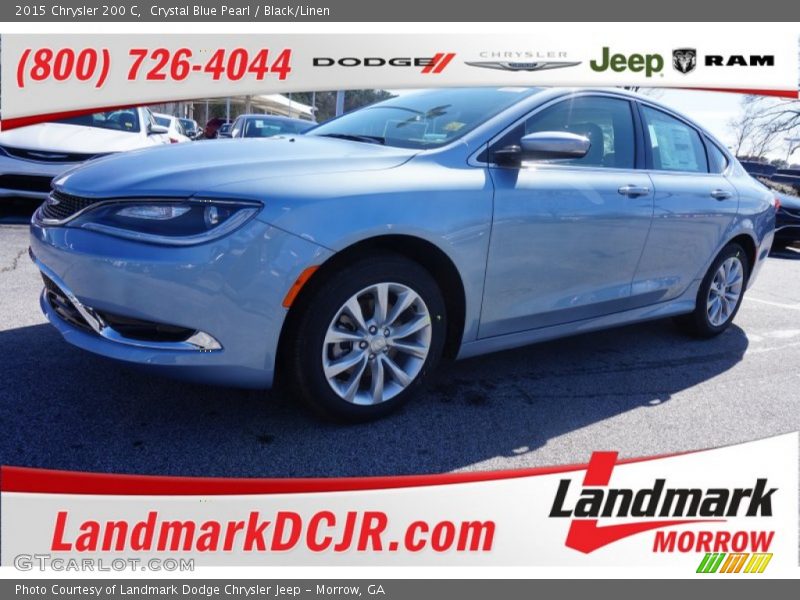 Crystal Blue Pearl / Black/Linen 2015 Chrysler 200 C