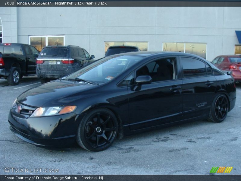 Nighthawk Black Pearl / Black 2008 Honda Civic Si Sedan