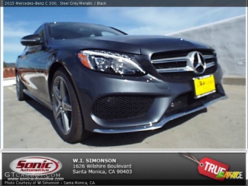 Steel Grey Metallic / Black 2015 Mercedes-Benz C 300