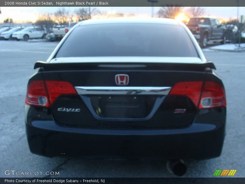 Nighthawk Black Pearl / Black 2008 Honda Civic Si Sedan