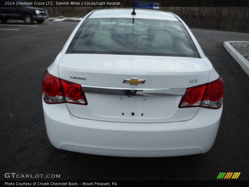 Summit White / Cocoa/Light Neutral 2014 Chevrolet Cruze LTZ