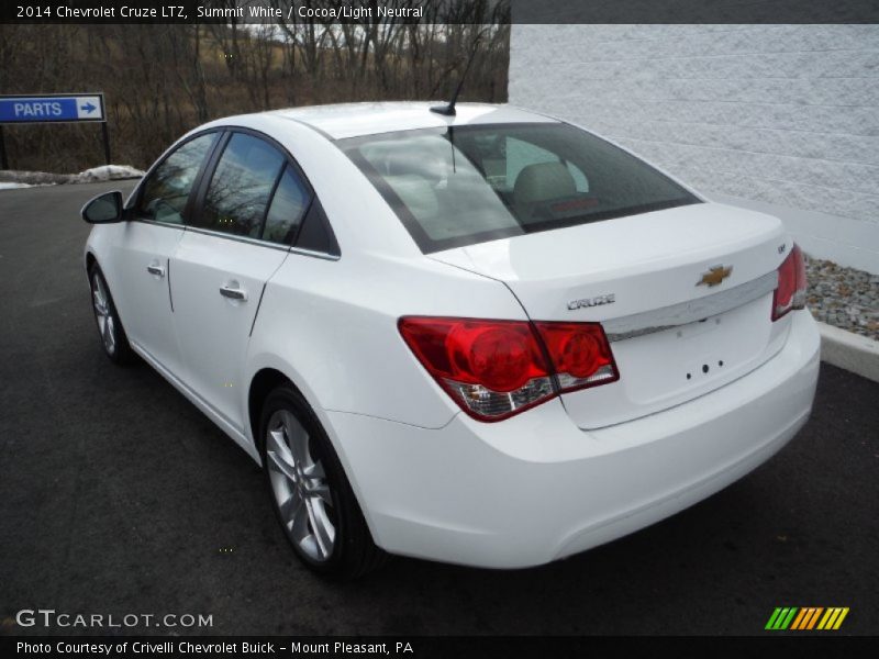 Summit White / Cocoa/Light Neutral 2014 Chevrolet Cruze LTZ