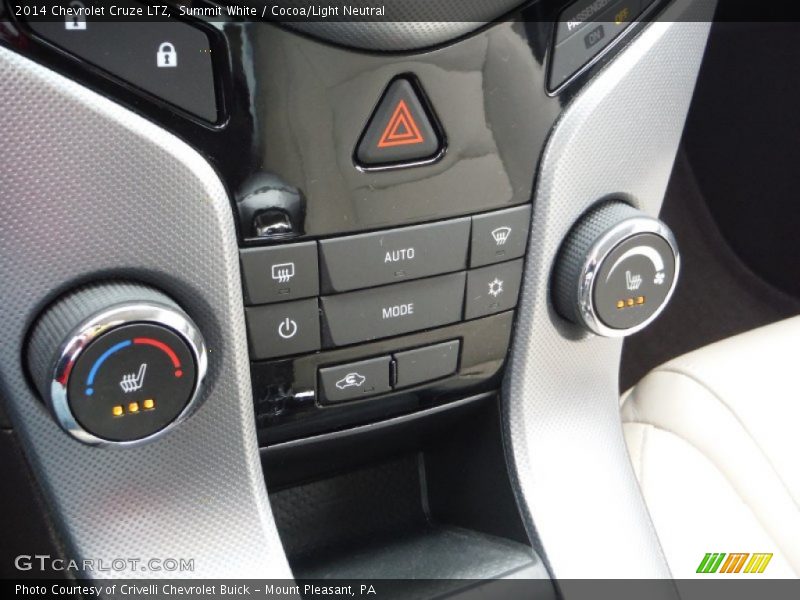 Summit White / Cocoa/Light Neutral 2014 Chevrolet Cruze LTZ