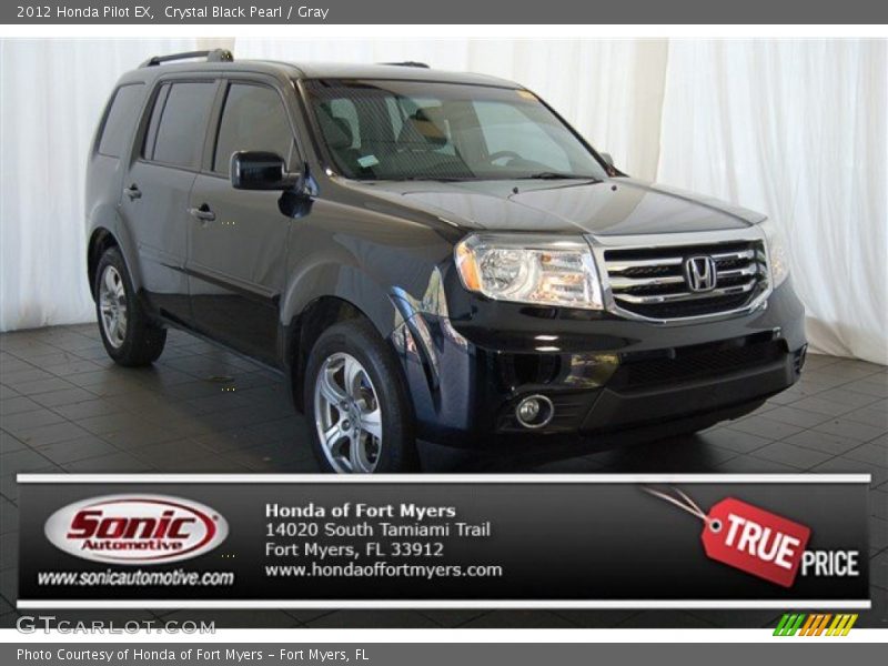 Crystal Black Pearl / Gray 2012 Honda Pilot EX
