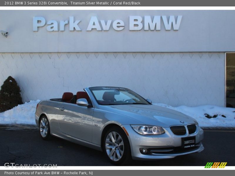 Titanium Silver Metallic / Coral Red/Black 2012 BMW 3 Series 328i Convertible