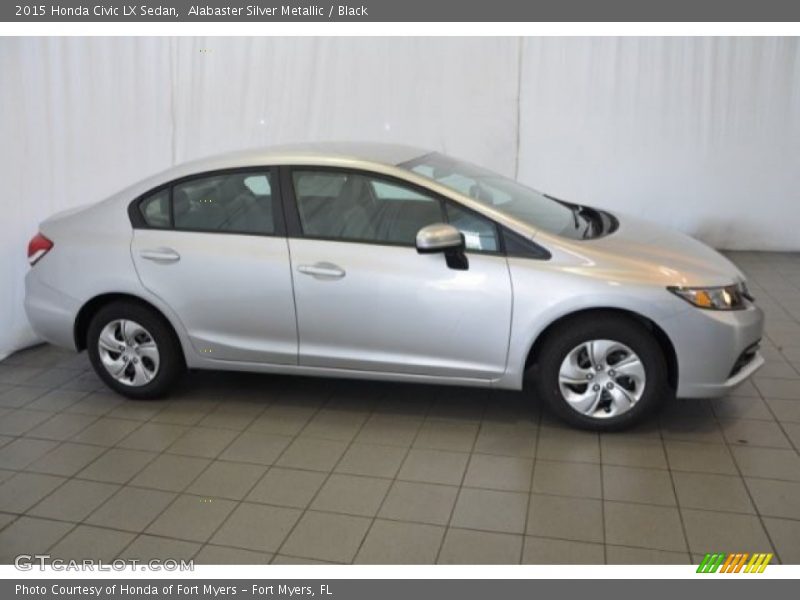 Alabaster Silver Metallic / Black 2015 Honda Civic LX Sedan