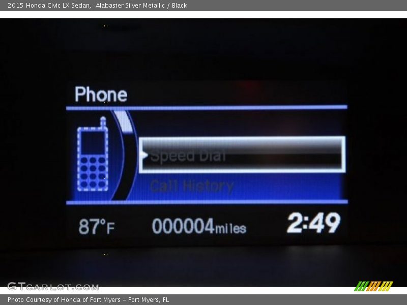 Alabaster Silver Metallic / Black 2015 Honda Civic LX Sedan