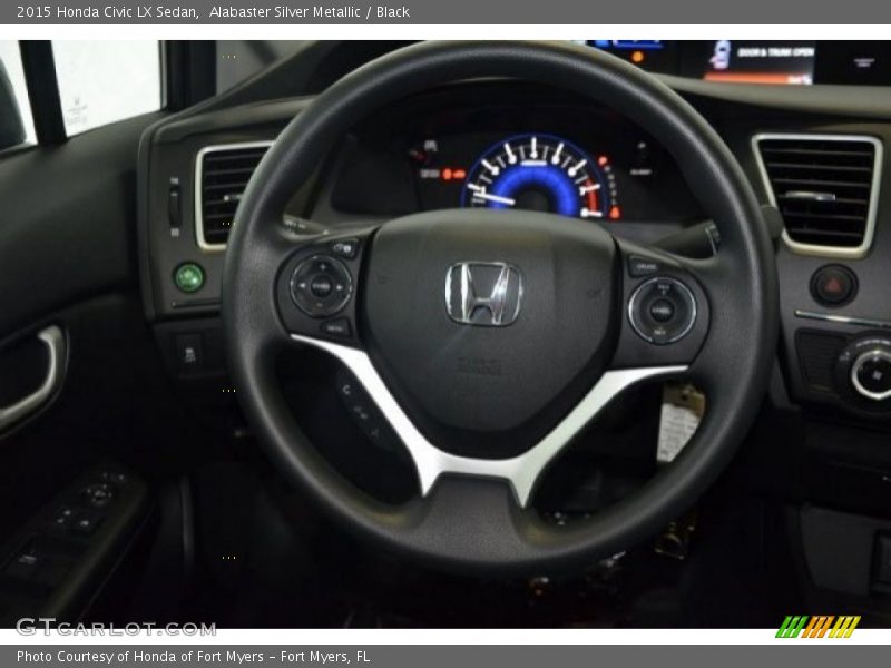 Alabaster Silver Metallic / Black 2015 Honda Civic LX Sedan